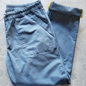Pact | Baby Blue Woven Twill Roll-Up Pants